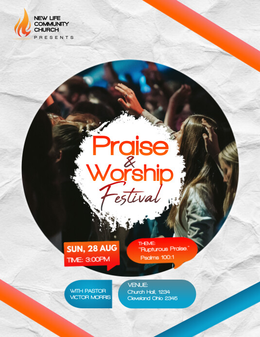 Praise and Worship festival flyer Template | PosterMyWall
