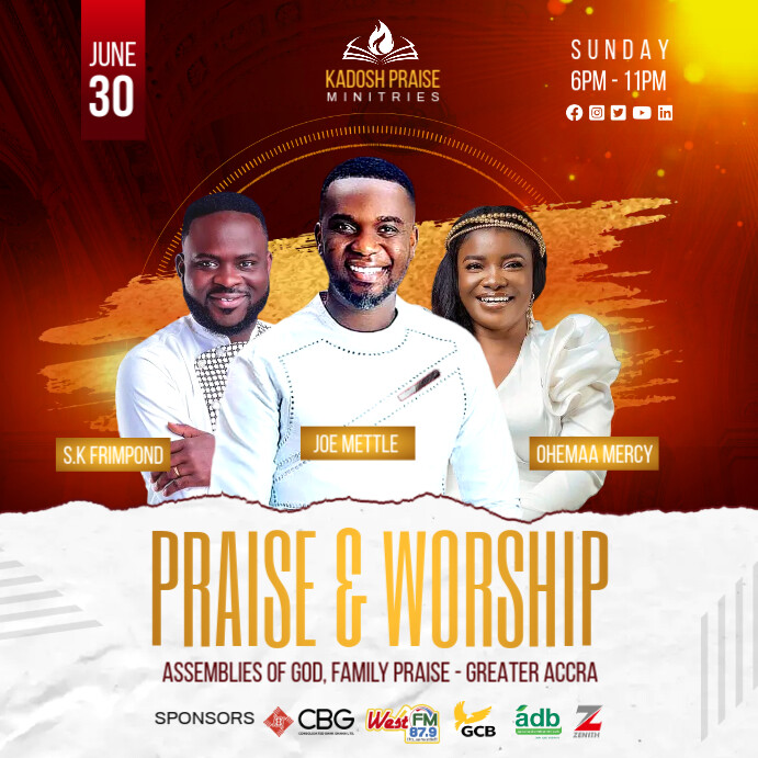 Praise and Worship Flyer Template | PosterMyWall