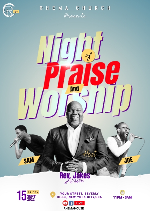 Praise and Worship Night (4) A6 template