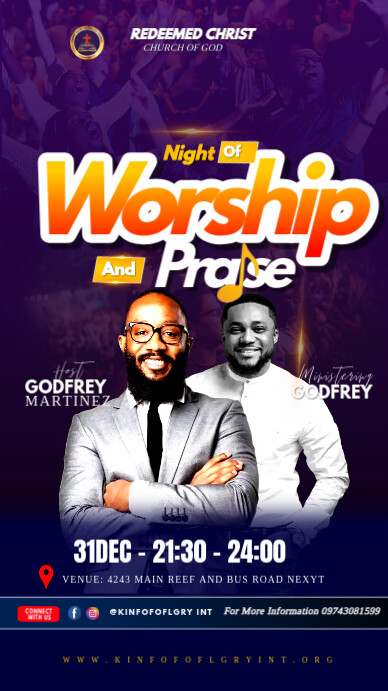 praise and worship night História do Instagram template