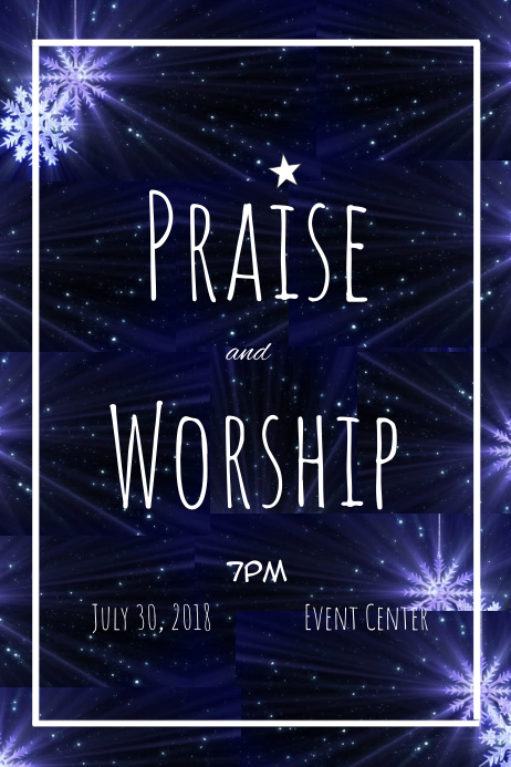 Praise and Worship Poster Cartaz template