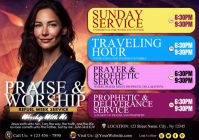 黑色 Praise and Worship Service A4 Template