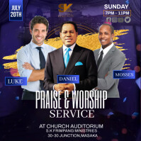 Praise and worship service Template | PosterMyWall