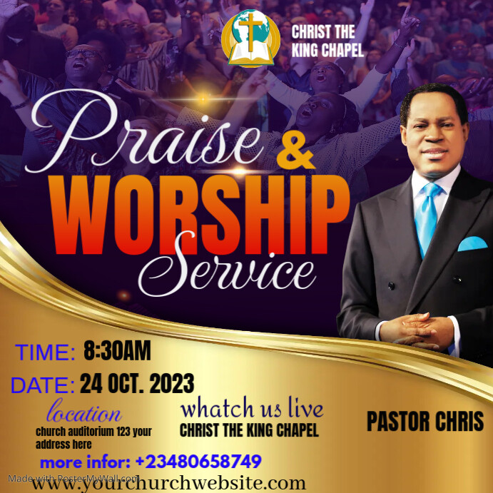 Copy of PRAISE AND WORSHIP SERVICE | PosterMyWall