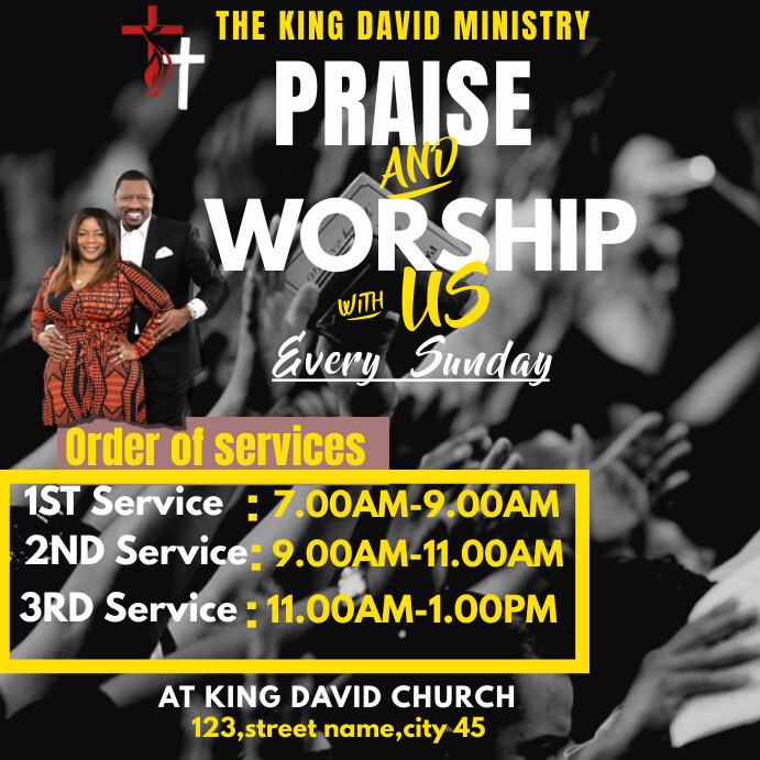 Plantilla de praise and worship service template | PosterMyWall