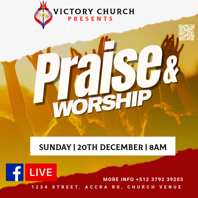 Plantilla de praise and worship Template | PosterMyWall