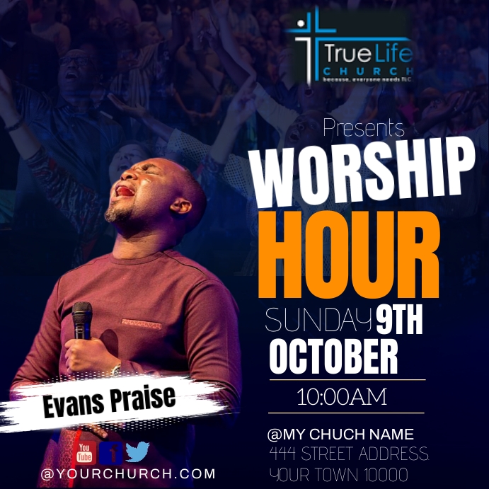 PRAISE AND WORSHIP TEMPLATE | PosterMyWall
