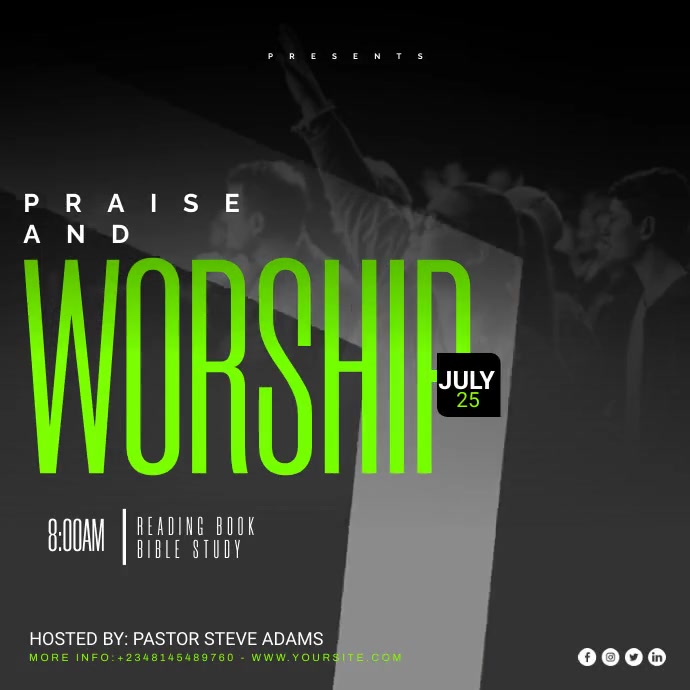 Plantilla de Praise and worship template video | PosterMyWall