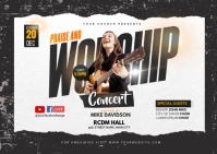 praise concert Postcard template