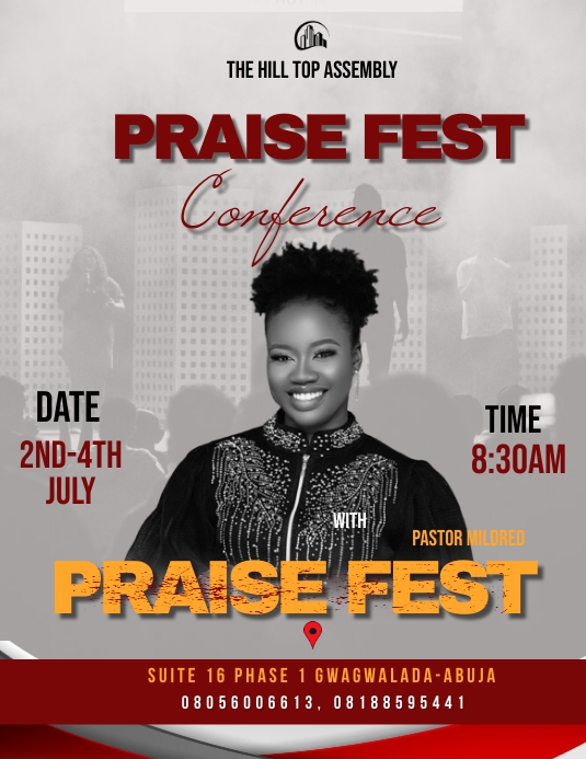 Praise conference Folheto (US Letter) template