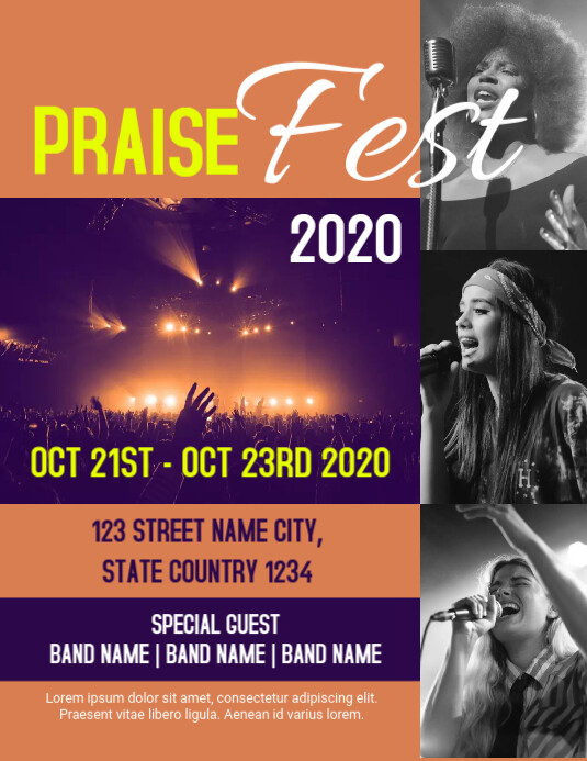 Praise Fest Church Event Flyer Template | PosterMyWall