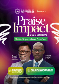 Roxo Praise and Worship Event A4 Template