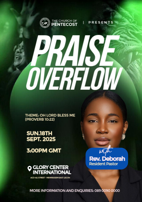 Praise Overflow Church Event A4 template