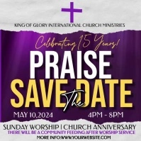praise save the date flyer Instagram Post template