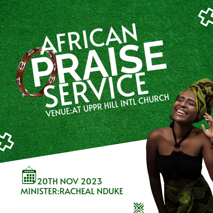 PRAISE SERVICE Instagram Post template