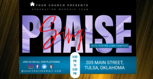 Black Church Worship Event Immagine condivisa di Facebook Template