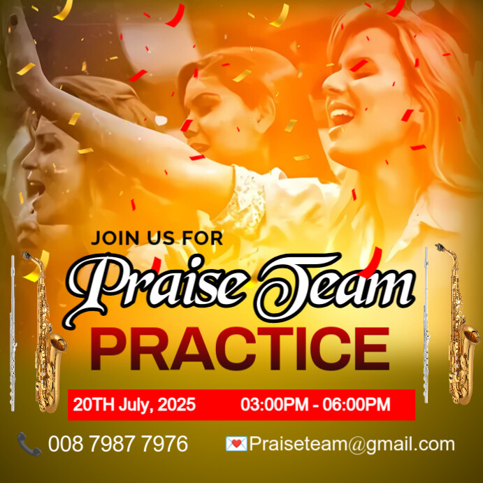 Praise team and worship church design template | PosterMyWall