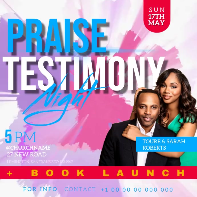 Praise Testimony church event flyer template | PosterMyWall