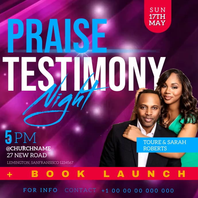 Copy of Praise Testimony church event flyer template | PosterMyWall