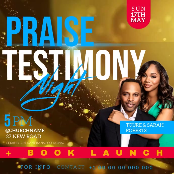 Praise Testimony church event flyer template | PosterMyWall