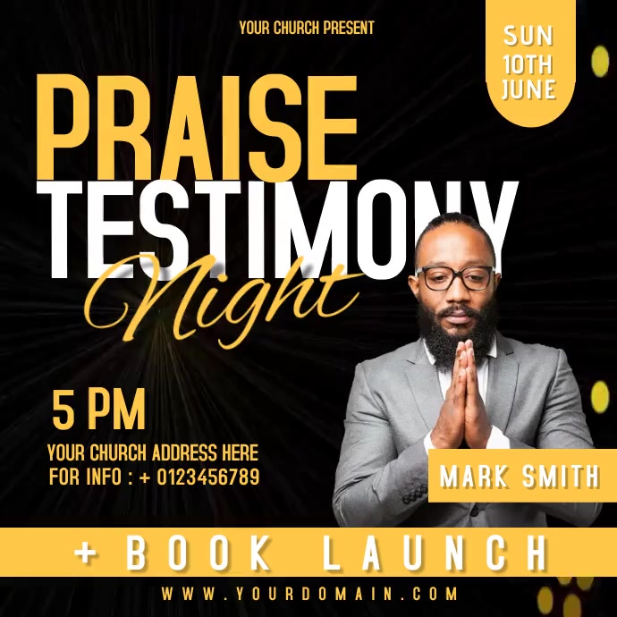 Program Testimony Poster Design Praise Testimony Night Template | PosterMyWall