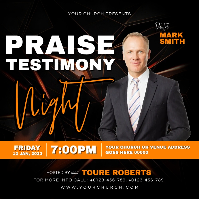 Plantilla de La Noche Del Testimonio de Alabanza | PosterMyWall