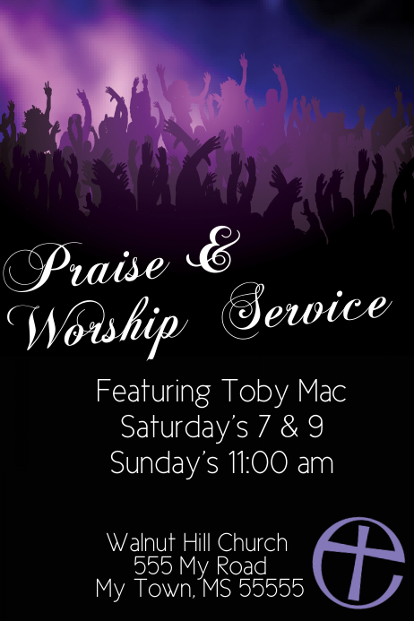 event musical letter invitation for Praise Church Worship music service flyer concert event event musical letter invitation for Praise Church Worship music service flyer concert event