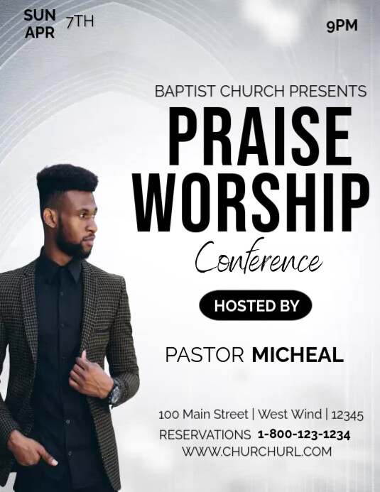 Praise Worship Flyer (US Letter) template
