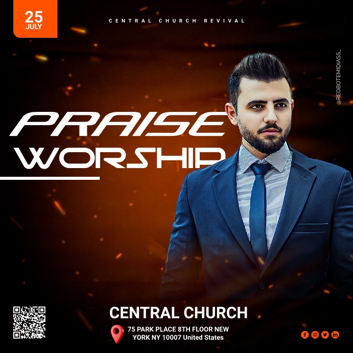Praise worship template Instagram Post
