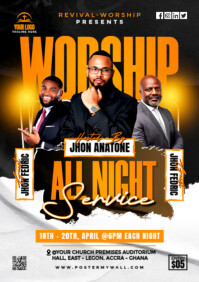 Pray church service A2 template