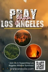 Pray For Los Angeles Poster Plakat template