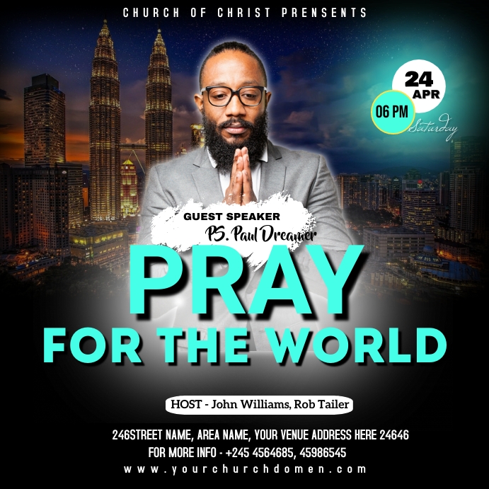 PRAY FOR THE WORLD Instagram Post template