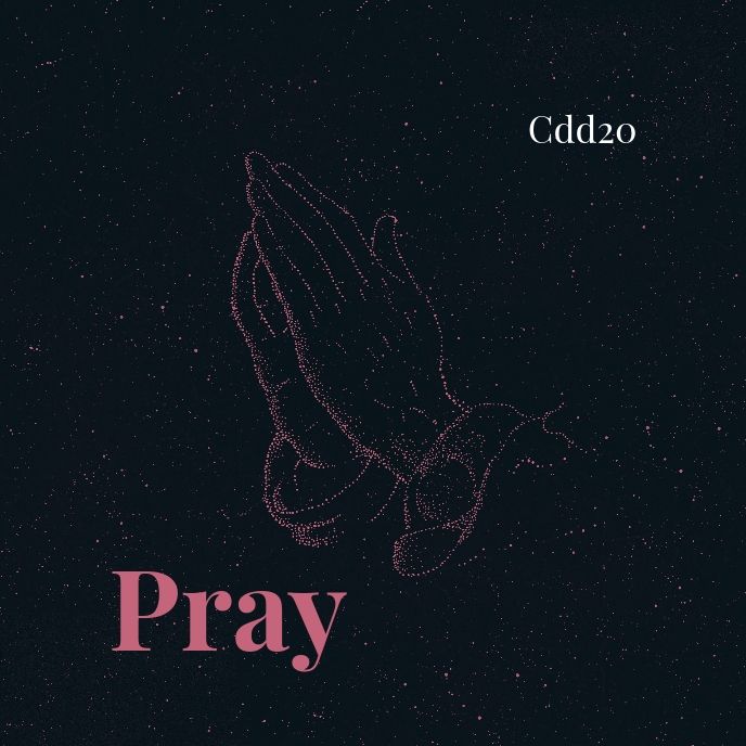 Pray Hands Fantasy CD Cover Art Portada de Álbum template