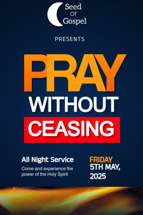 Pray without ceasing church flyer design Plakkaat template