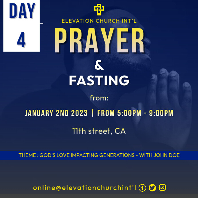 Prayer and Fasting (4) Instagram Post template