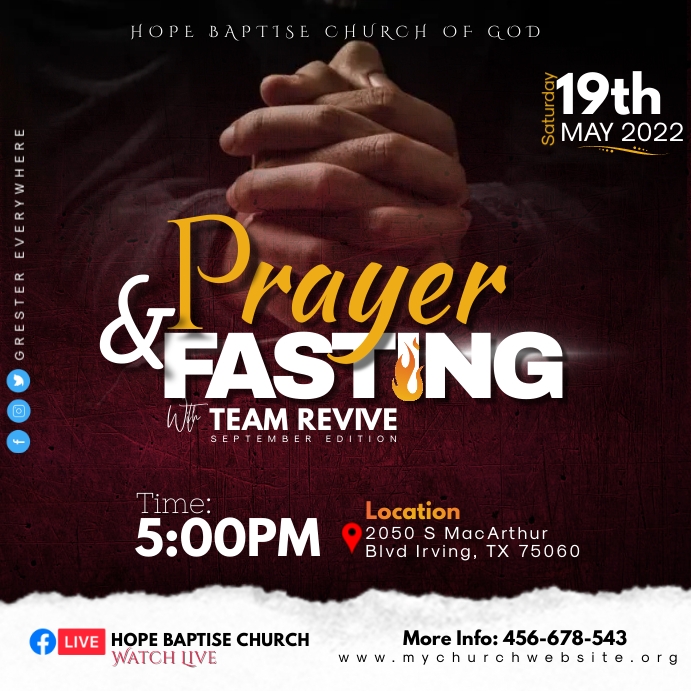 prayer and fasting (1) Template | PosterMyWall
