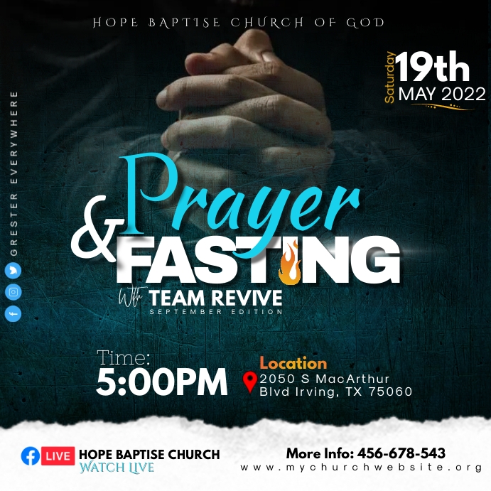 prayer and fasting 120 (13) Kwadrat (1:1) template
