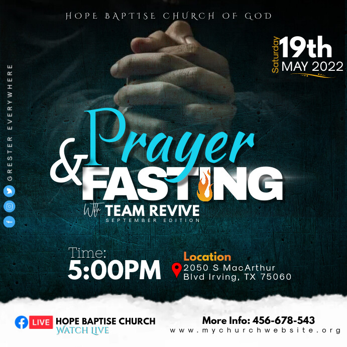 prayer and fasting 120 Template PosterMyWall