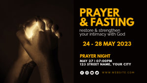 Black Prayer and Fasting Church Flyer Blog Header Template