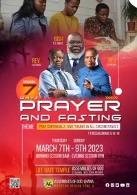 Prayer and Fasting Church Flyer A1 template