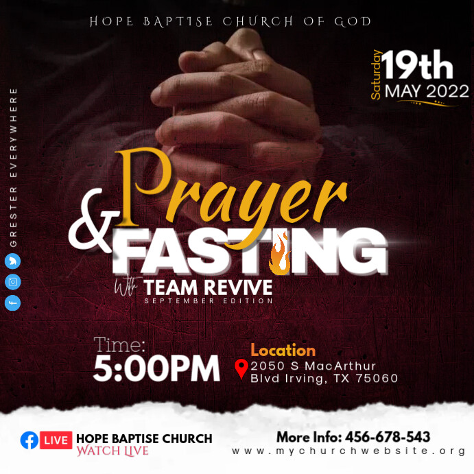 Fasting Design prayer and fasting Template | PosterMyWall