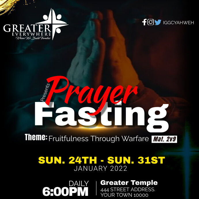 PRAYER AND FASTING Template | PosterMyWall