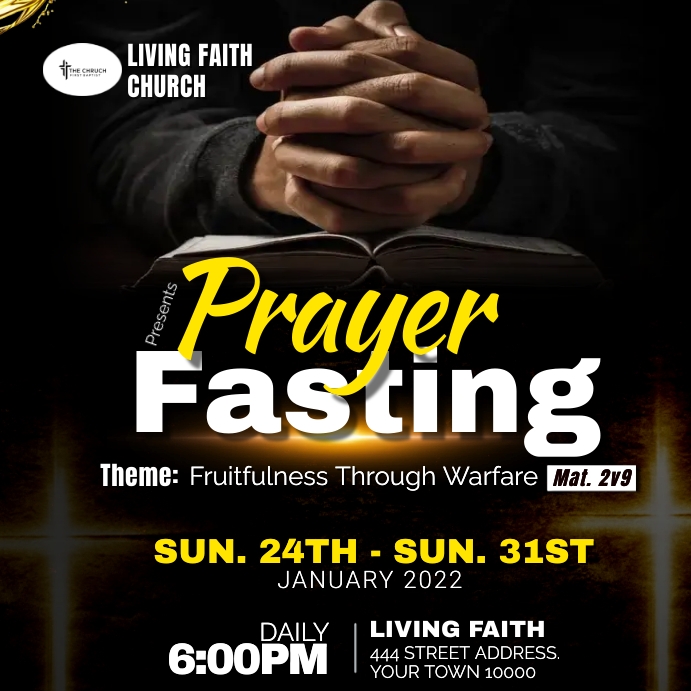 Prayer and fasting Template | PosterMyWall
