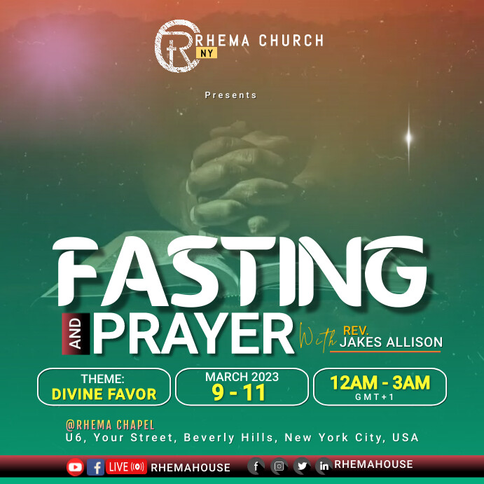 Prayer And Fasting Template PosterMyWall