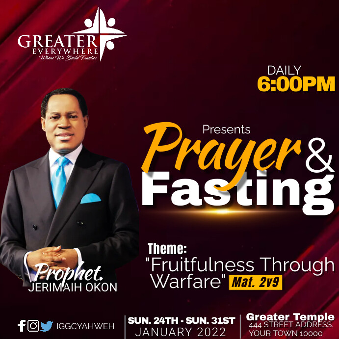 PRAYER AND FASTING Template | PosterMyWall PRAYER AND FASTING Template | PosterMyWall
