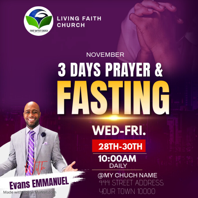 Prayer and fasting Template | PosterMyWall