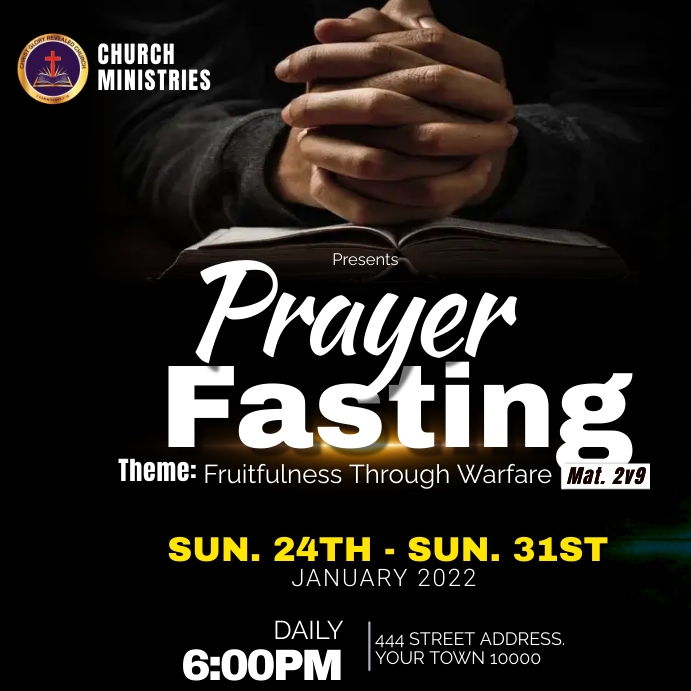 Modèle Prayer and fasting | PosterMyWall