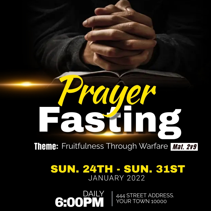 Fasting Design PRAYER AND FASTING Template | PosterMyWall
