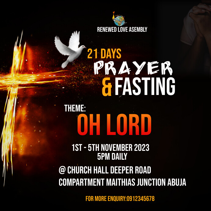 Prayer and Fasting flyer Template | PosterMyWall