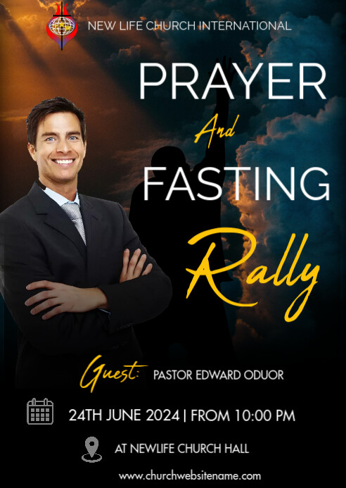 Plantilla de prayer and fasting rally template design | PosterMyWall